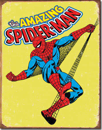 The amazing spiderman vintage style metal sign