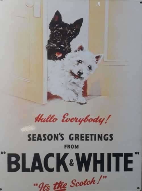 Black and White metal sign