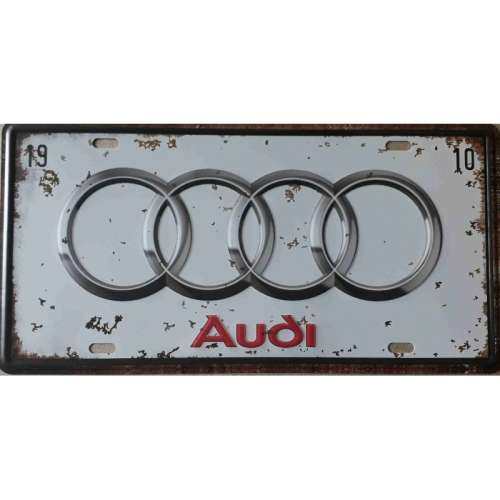 Audi embossed metal license plate