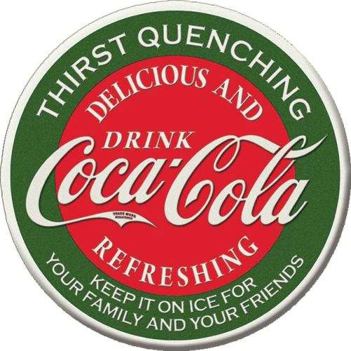 coca-cola Thirst quenching  vintage style  metal sign. 30cm