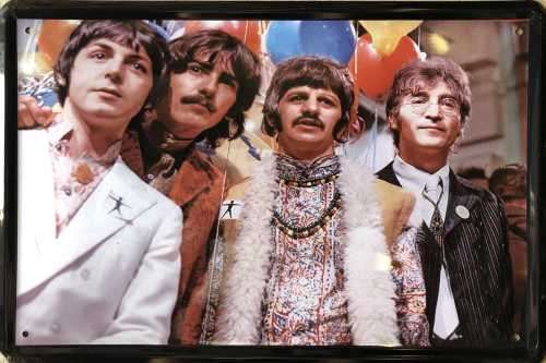The Beatles metal sign