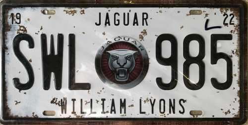 Jaguar license plate