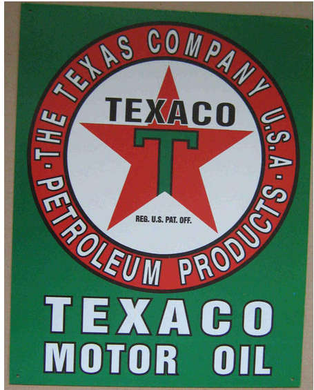 Texaco motor oil vintage style metal sign