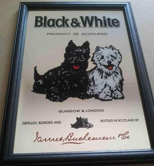 Black and White pub / bar mirror.