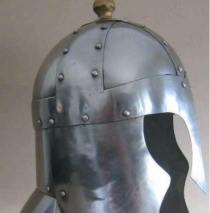 Authurian metal armour helmet. Full size.