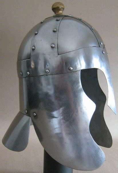 Authurian metal armour helmet. Full size.