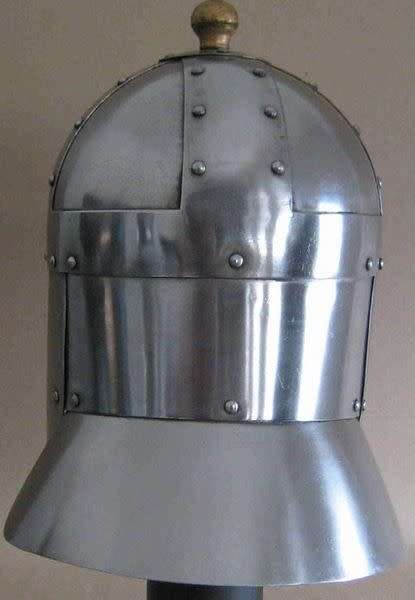 Authurian metal armour helmet. Full size.