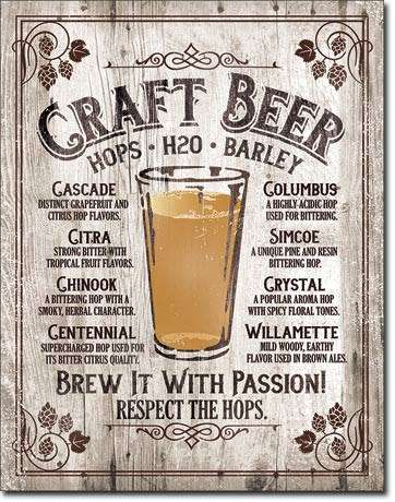 Craft beer metal sign
