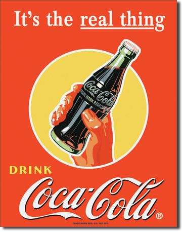 Coca-Cola the real thing metal sign