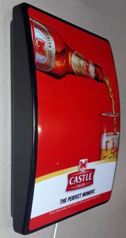 Castle Lager pub light, bar light, man cave light box, advert light box .
