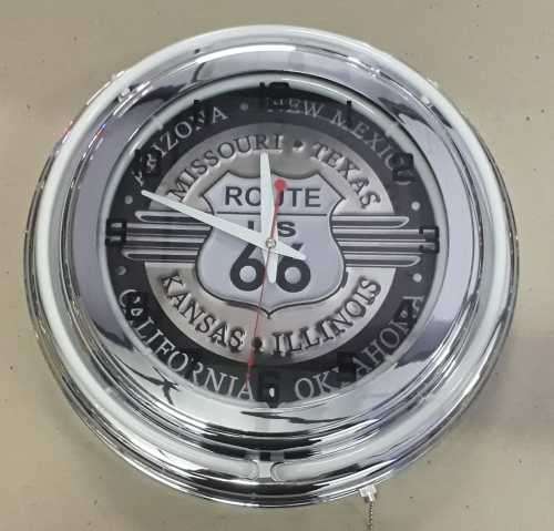 Route 66 double neon clock. 220V