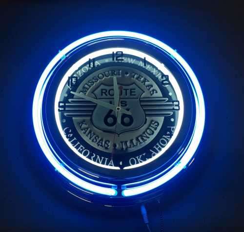 Route 66 double neon clock. 220V