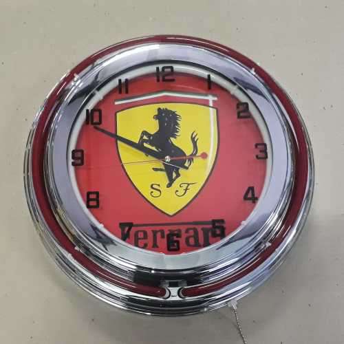Ferrari double neon clock. 220V