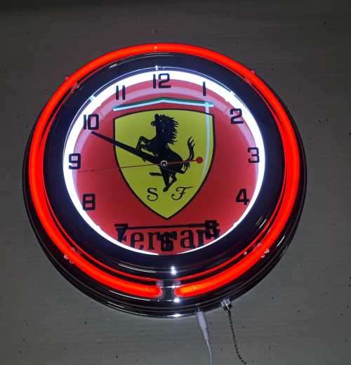 Ferrari double neon clock. 220V