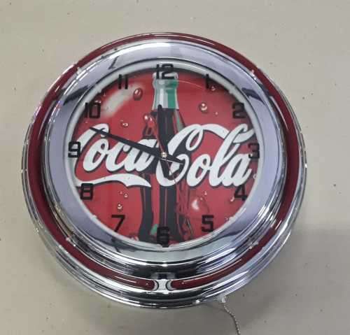 Coca-cola double neon clock. 220V