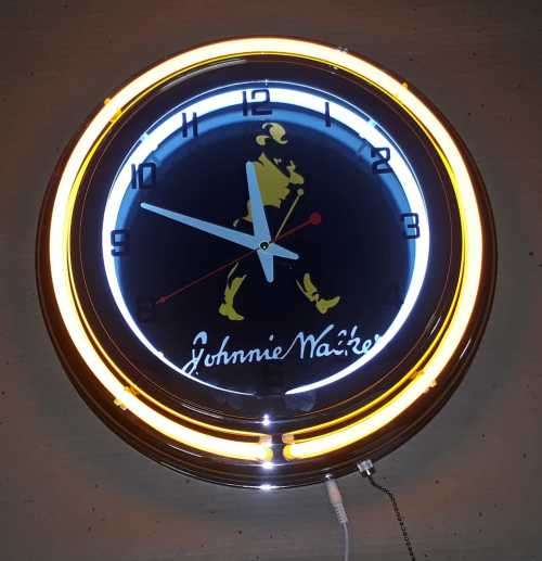 Johnnie Walker double neon clock. 220V