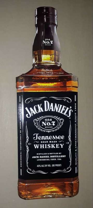 Jack Daniel's Embossed bottle metal sign.