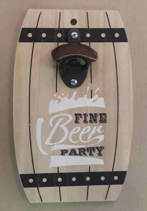 Fine beer wooden bottle cap opener.
