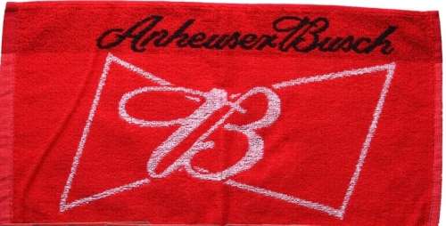 Budweiser bar towel.
