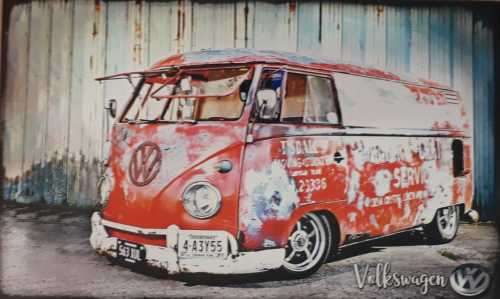 Volkswagen combi wooden board /sign.