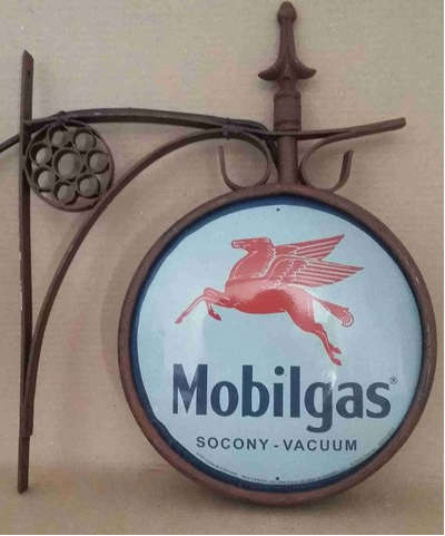 Mobilgas double sided wall mounted pub light