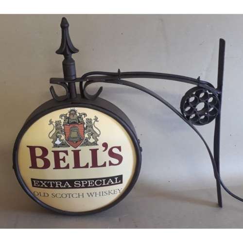 Bell`s electric double sided advert light sign for pub