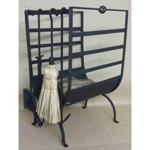 Fireplace Log Rack large with 4 tools. African theme