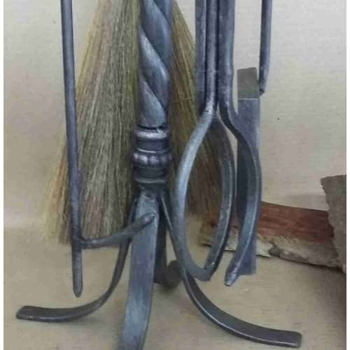 5pcs Twist Wrought Iron Companion set with African broom.