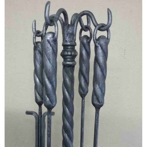 5pcs Twist Wrought Iron Companion set with African broom.