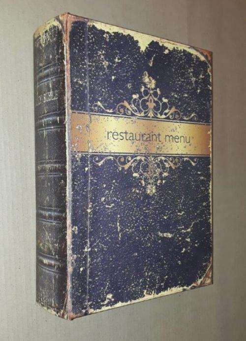 Book case.Restaurant menu. 20cm x 12,5cm