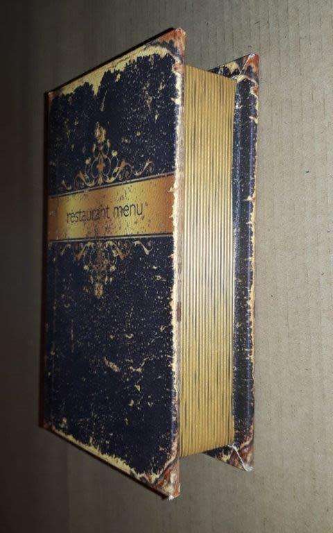 Book case.Restaurant menu. 20cm x 12,5cm