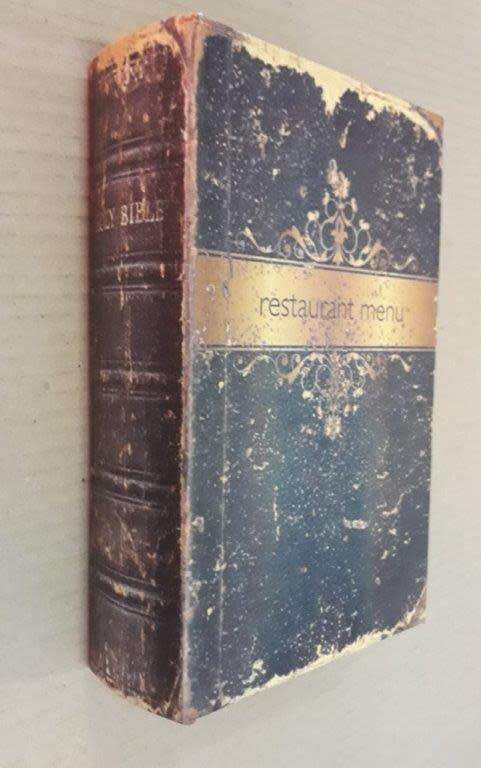Book case.Restaurant menu. 20cm x 12,5cm