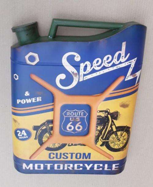 Route 66 motorcycle metal garage / wall decor.