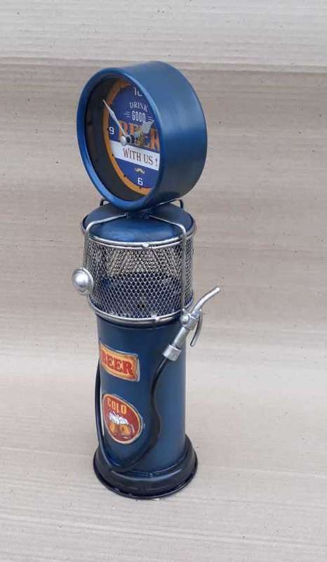 Beer metal fuel pump ,clock and money box.