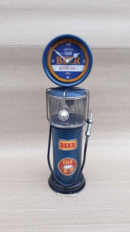 Beer metal fuel pump ,clock and money box.