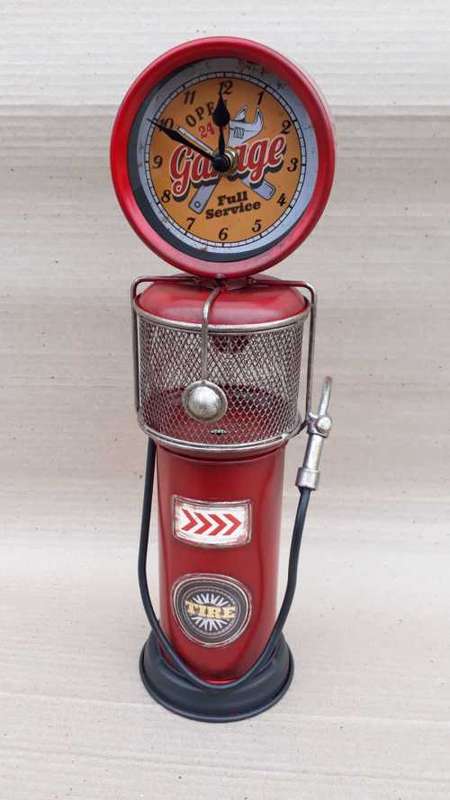 Garage metal fuel pump ,clock and money box.
