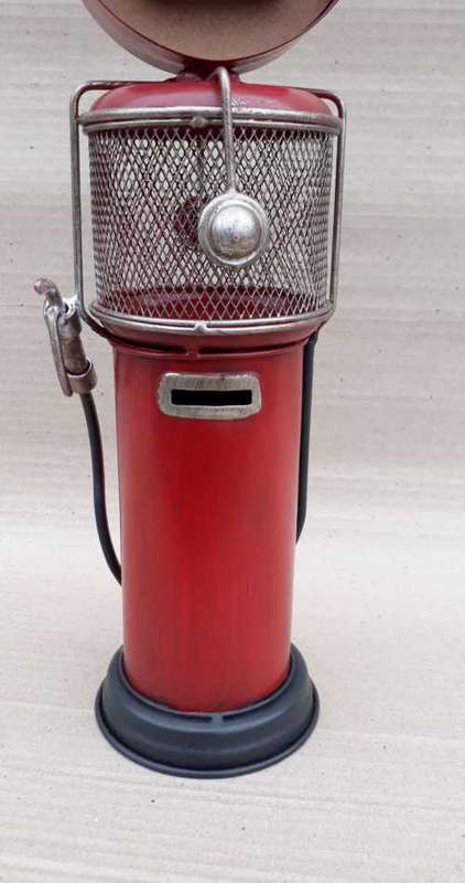 Garage metal fuel pump ,clock and money box.