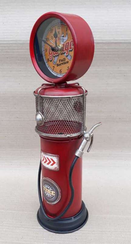 Garage metal fuel pump ,clock and money box.