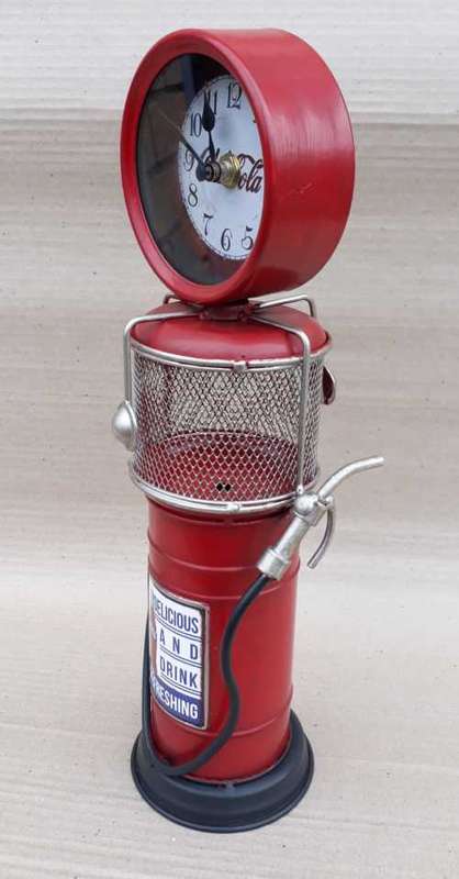 Coca-cola metal fuel pump ,clock and money box.