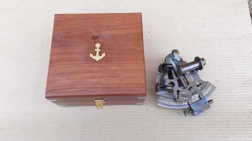 Sextant solid brass in Rosewood case.