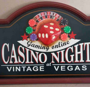 Casino night wall plaque
