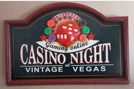 Casino night wall plaque