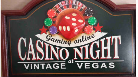 Casino night wall plaque