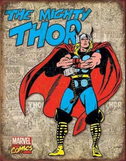 The mighty thor comics metal  sign