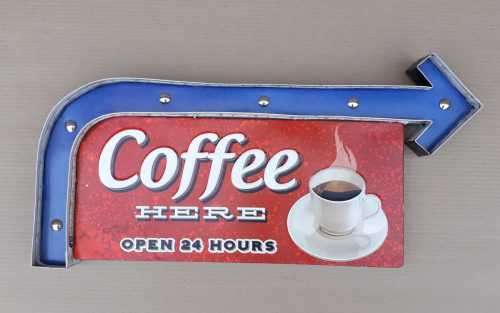 Coffee illuminated metal sign