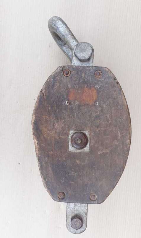 Vintage Wooden triple Pulley. OLD