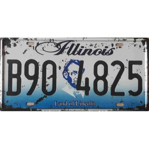 Illinois State of America metal license plate
