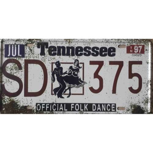 Tennessee State of America metal license plate