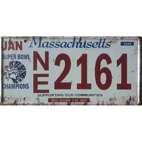 Massachusetts State of America metal license plate