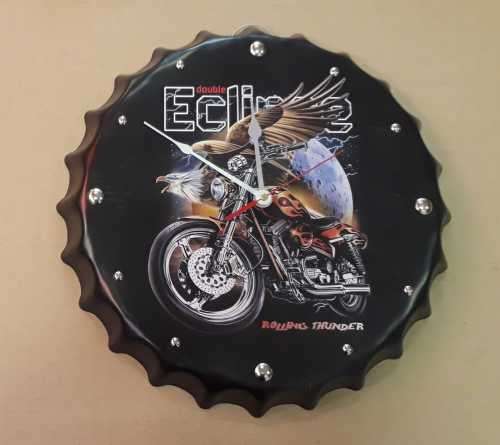 Harley-Davidson Eclipse bottle cap metal clock.